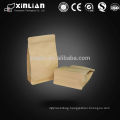 custom block Bottom aluminum foil lined kraft paper ground coffee bag